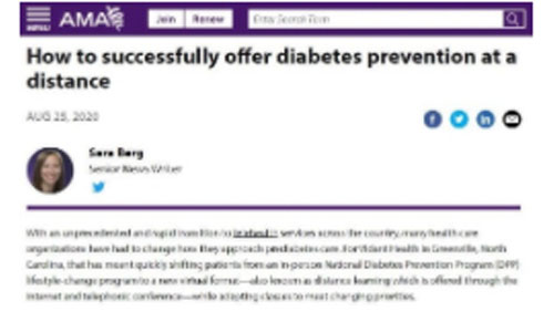 AMANews: How to successfully offer diabetes prevention at a distance